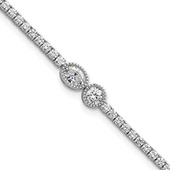 14k White Gold 2 7/8 carat Lab Grown Diamond VS+ F+ Complete Fashion Tennis Bracelet