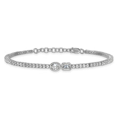 14k White Gold 2 7/8 carat Lab Grown Diamond VS+ F+ Complete Fashion Tennis Bracelet