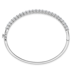 14k White Gold 4 1/6 carat Lab Grown Diamond VS+ F+ Complete Hinged Bangle