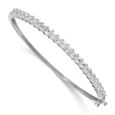 14k White Gold 4 1/6 carat Lab Grown Diamond VS+ F+ Complete Hinged Bangle