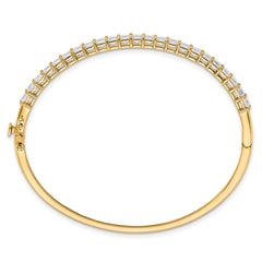 14k 4 1/6 carat Lab Grown Diamond VS+ F+ Complete Hinged Bangle