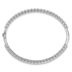 14k White Gold 8 1/3 carat Lab Grown Diamond VS+ F+ Complete Hinged Bangle