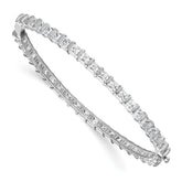 14k White Gold 7 1/4 carat Lab Grown Diamond VS+ F+ Complete Hinged Bangle