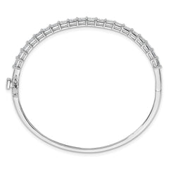 14k White Gold 3 5/8 carat Lab Grown Diamond VS+ F+ Complete Hinged Bangle