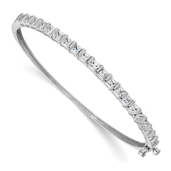 14k White Gold 3 5/8 carat Lab Grown Diamond VS+ F+ Complete Hinged Bangle