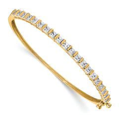 14k 3 5/8 carat Lab Grown Diamond VS+ F+ Complete Hinged Bangle