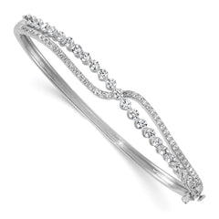14k White Gold 2 1/8 carat Lab Grown Diamond VS+ F+ Complete Bangle