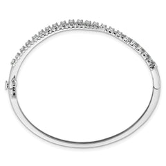14k White Gold 1 3/8 carat Lab Grown Diamond VS+ F+ Complete Bangle