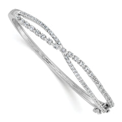 14k White Gold 1 3/8 carat Lab Grown Diamond VS+ F+ Complete Bangle