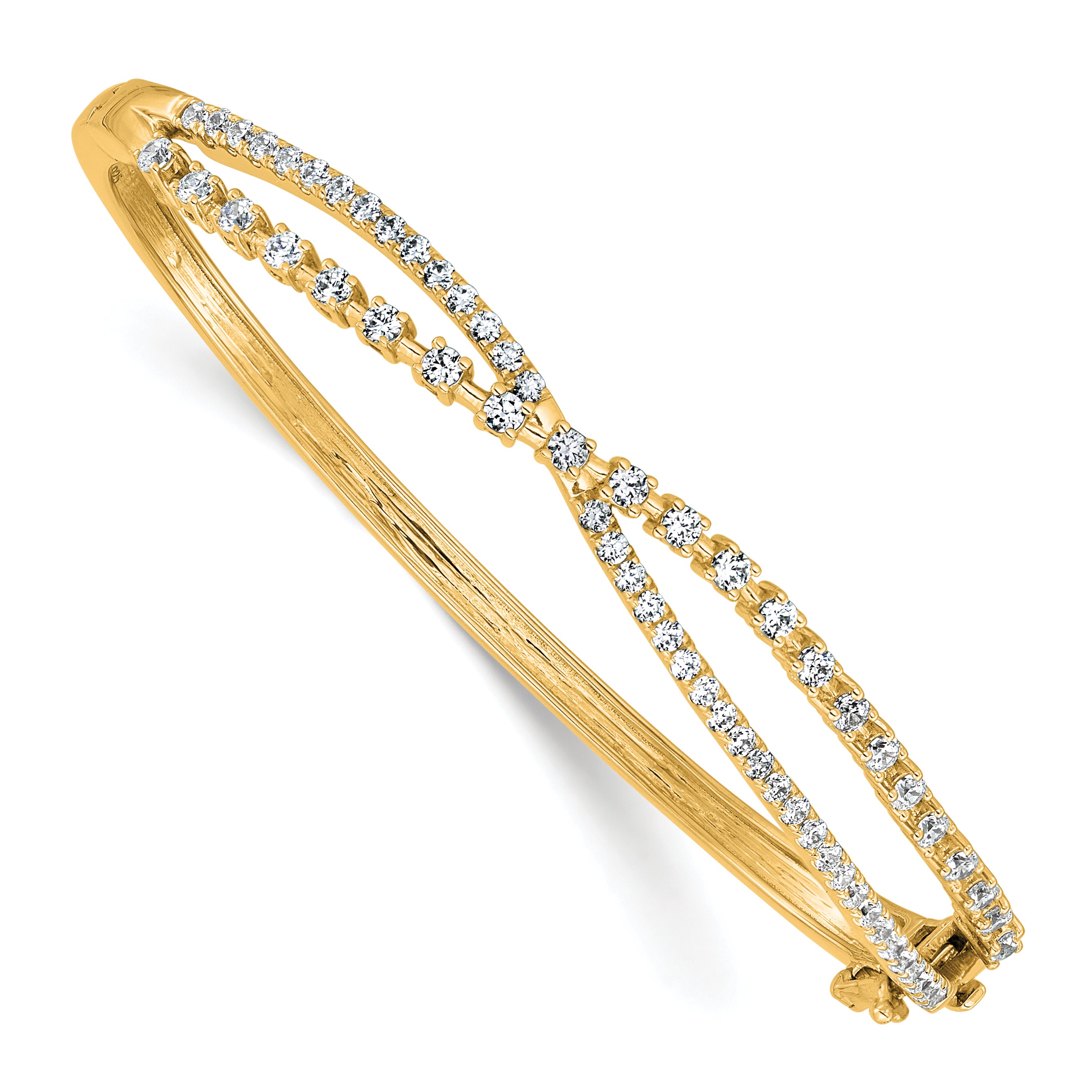 14k 1 3/8 carat Lab Grown Diamond VS+ F+ Complete Bangle