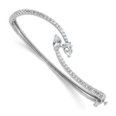 14k White Gold 1 7/8 carat Lab Grown Diamond VS+ F+ Complete Bangle