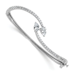 14k White Gold 1 7/8 carat Lab Grown Diamond VS+ F+ Complete Bangle