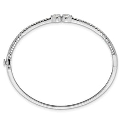 14k White Gold 3/4 carat Lab Grown Diamond VS+ F+ Complete Bangle