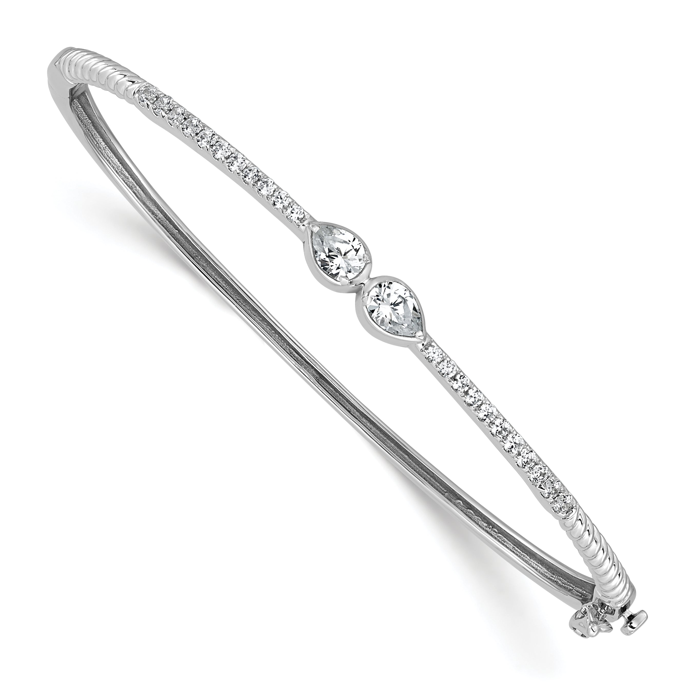 14k White Gold 3/4 carat Lab Grown Diamond VS+ F+ Complete Bangle