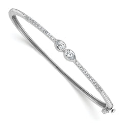 14k White Gold 3/4 carat Lab Grown Diamond VS+ F+ Complete Bangle