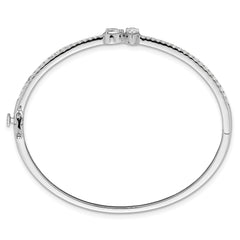 14k White Gold 1 1/6 carat Lab Grown Diamond VS+ F+ Complete Bangle