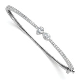 14k White Gold 1 1/6 carat Lab Grown Diamond VS+ F+ Complete Bangle