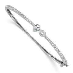 14k White Gold 1 1/6 carat Lab Grown Diamond VS+ F+ Complete Bangle