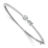 14k White Gold 2 carat Lab Grown Diamond VS+ F+ Complete Bangle