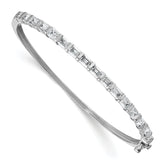14k White Gold 3 1/4 carat Lab Grown Diamond VS+ F+ Complete Bangle