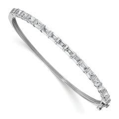 14k White Gold 3 1/4 carat Lab Grown Diamond VS+ F+ Complete Bangle