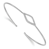 14k White Gold 1/4 carat Lab Grown Diamond VS/SI+ G+ Flexible Cuff Bangle Bracelet