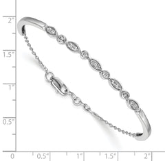 14k White Gold 1/2 carat Lab Grown Diamond VS/SI+ G+ Bangle Bracelet
