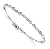14k White Gold 1/2 carat Lab Grown Diamond VS/SI+ G+ Bangle Bracelet