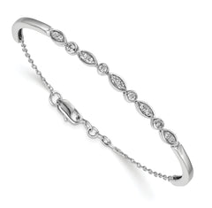 14k White Gold 1/2 carat Lab Grown Diamond VS/SI+ G+ Bangle Bracelet