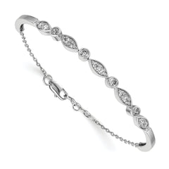 14k White Gold 1 carat Lab Grown Diamond VS/SI+ G+ Bangle Bracelet