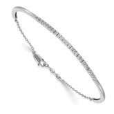 14k White Gold 1/2 carat Lab Grown Diamond VS/SI+ G+ Bangle Bracelet