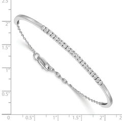 14k White Gold 3/4 carat Lab Grown Diamond VS/SI+ G+ Bangle Bracelet