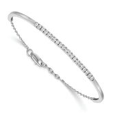 14k White Gold 3/4 carat Lab Grown Diamond VS/SI+ G+ Bangle Bracelet
