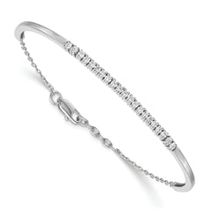 14k White Gold 3/4 carat Lab Grown Diamond VS/SI+ G+ Bangle Bracelet