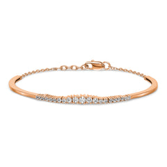14k Rose Gold 3/4 carat Lab Grown Diamond VS/SI+ G+ Graduated Bangle Bracelet