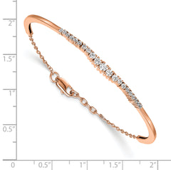 14k Rose Gold 3/4 carat Lab Grown Diamond VS/SI+ G+ Graduated Bangle Bracelet