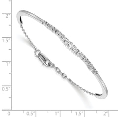 14k White Gold 3/4 carat Lab Grown Diamond VS/SI+ G+ Graduated Bangle Bracelet