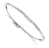 14k White Gold 3/4 carat Lab Grown Diamond VS/SI+ G+ Graduated Bangle Bracelet