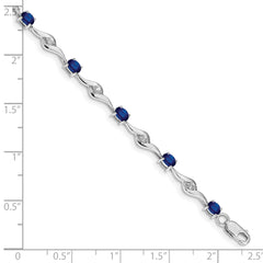 10k White Gold Blue Sapphire/White Sapphire Bracelet
