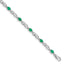 10k White Gold Diamond and Emerald Bracelet