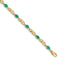Infinity Link Oval Diamond & Emerald Bracelet in 10K Yellow Gold (0.01 ct. tw.), 7 Inch - Sophia Jewelers