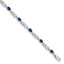 Infinity Oval Diamond & Sapphire Bracelet in 10K White Gold (0.01 ct. tw.), 7 Inch - Sophia Jewelers