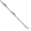 Diamond & Blue Topaz Bracelet in 14K White Gold (0.01 ct. tw.) - Sophia Jewelers