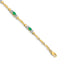 Diamond & Emerald Bracelet in 10K Yellow Gold, 4mm (0.01 ct. tw.), 7 Inch - Sophia Jewelers