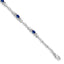 Heart Oval Diamond & Sapphire Bracelet in 10K White Gold (0.01 ct. tw.), 7 Inch - Sophia Jewelers