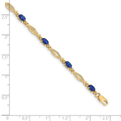 10k Diamond and Sapphire Bracelet