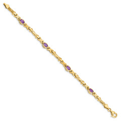 10k Amethyst 4 Stone Bracelet