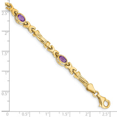 10k Amethyst 4 Stone Bracelet