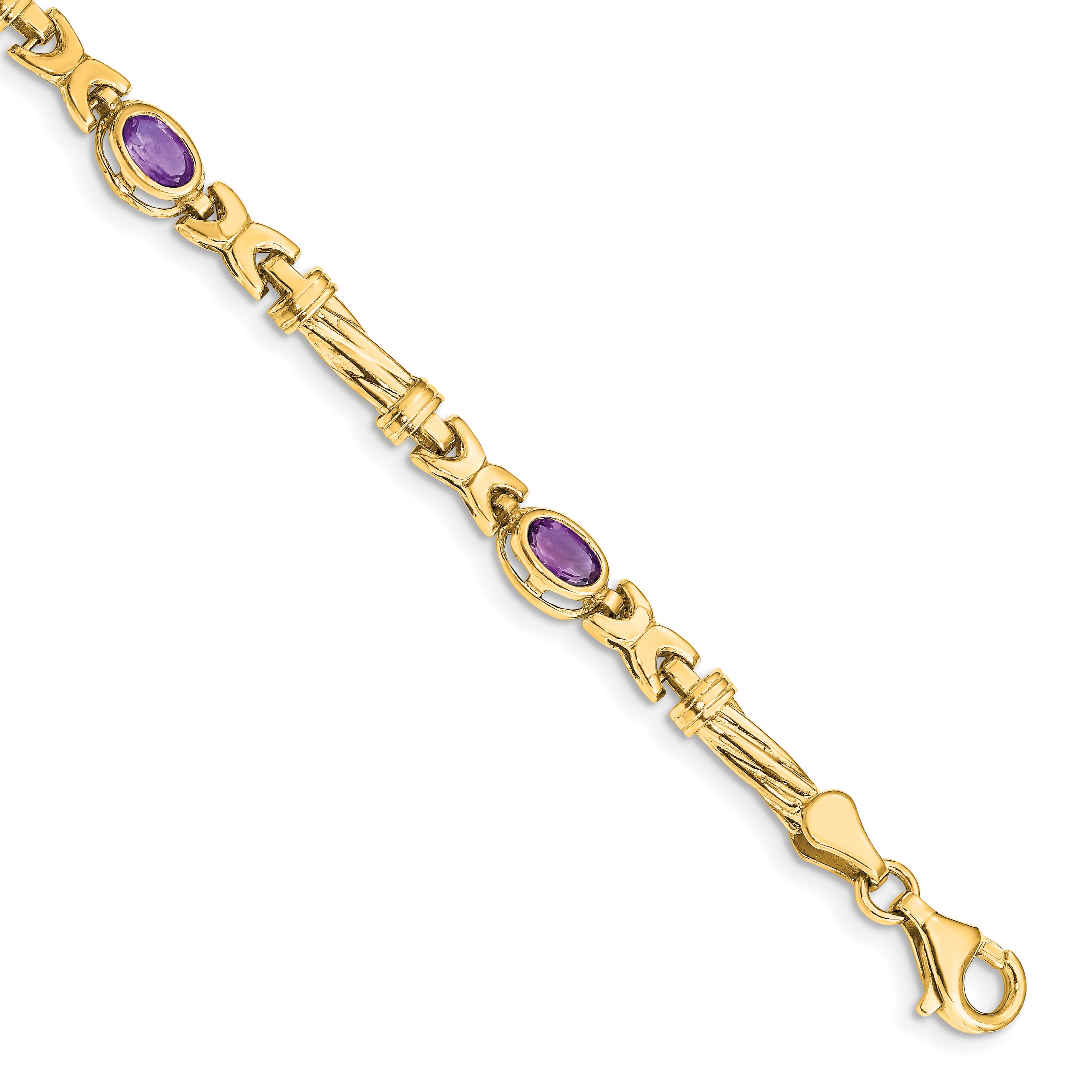 10k Amethyst 4 Stone Bracelet