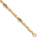 10k Amethyst 4 Stone Bracelet